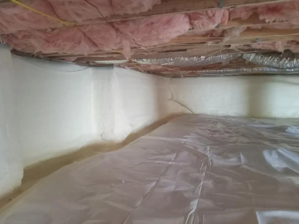 Crawl space encapsulation with closed-cell spray foam for Spray Foam Roofing in Pratt